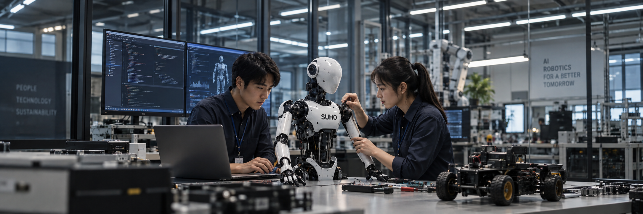 SUHOのロボットを調整・検証するエンジニアのコンセプト画像